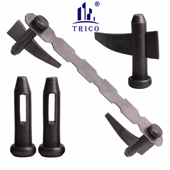 Sistema de formación de aluminio para amarre de pared, pasador de cabeza redonda y cuña para amarre completo, amarre nominal