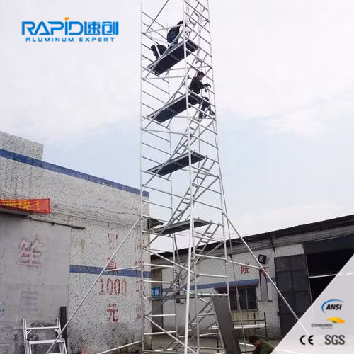 Sistema móvil modular de aluminio del edificio de la torre del encofrado de la orilla del apoyo de losa de andamio móvil modular